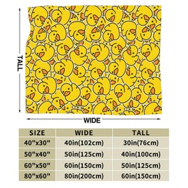 Jbofyee - Manta de forro polar de patos de goma para todas las estaciones, ultrasuaves y cálidas, color amarillo para el hogar, cama, sofá, silla, viajes al aire última intervensión, camping, 60 x 50