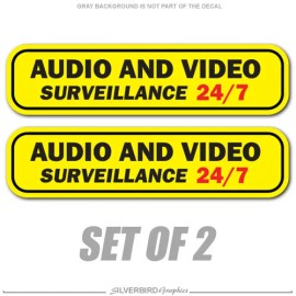 Silverbird Graphics Surveillance sticker audio video camera recording vehicle caution notice safety