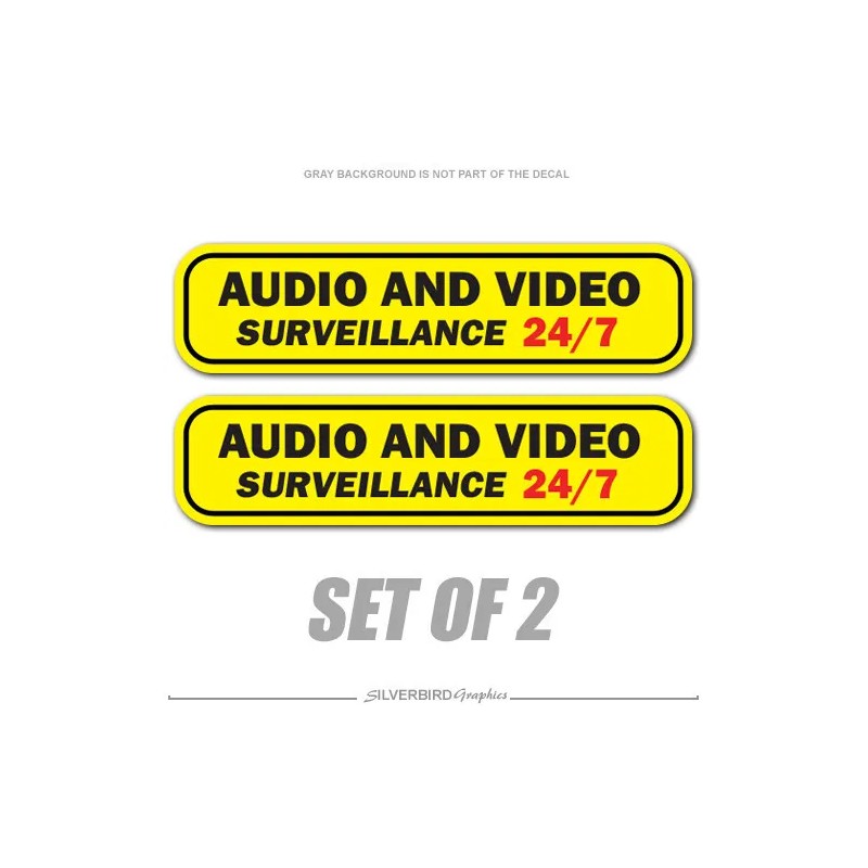 Silverbird Graphics Surveillance sticker audio video camera recording vehicle caution