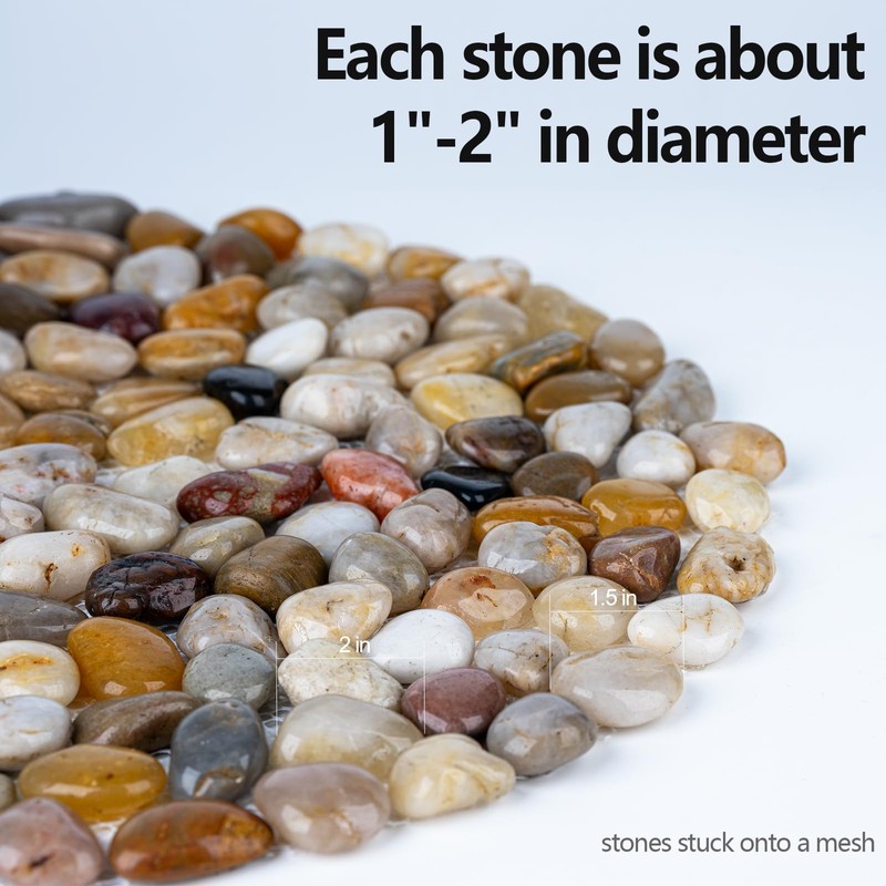 Qualdout River Rocks Stepping Stones Pavers Outdoor for Garden Walkway,