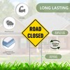 2PC Road Closed Sign with Stakes, 13 Inches by 13