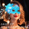 Maeaccx Blue Masquerade Mask for Women Light Up Flower Masks