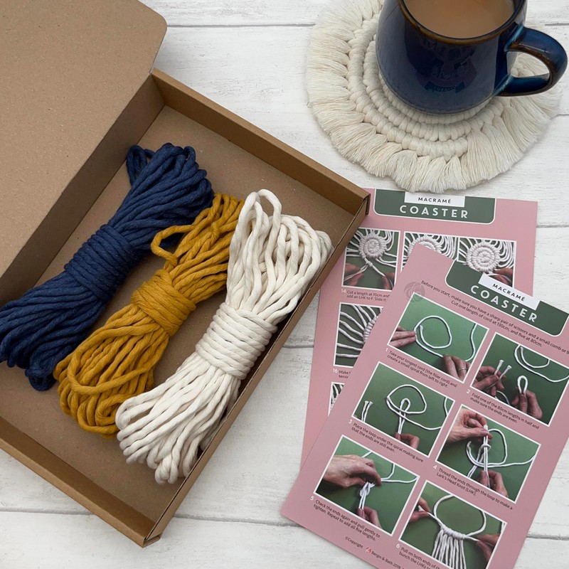 Bergin & Bath Macramé Kit Coasters. Learn to Make Three