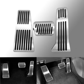 Rxmgf Brake Foot Rest Pedal Cover Gas Accelerator Pedal Cover Compatible with Mazda CX-3 CX-5 CX-9 Mazda 2 3 6 (Silvery)