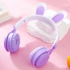 Rabbit Ear Headsets LED Light Headphones Cute Lightweight Adjustable Headband