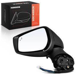 A-Premium Driver Side Power Door Mirror - Compatible with Nissan Versa 2020 2021 2022 - Heated Manual Folding Black Outside Rear View Mirror w/Turn Signal and Blind Spot Detection