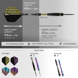 CyeeLife Pro Steel Tip Darts Set – 20g Brass Darts Gift Set with Dart Case | Includes 6 Aluminum Shafts, 12 Flights, 20 O-Rings, 2 Protectors, Sharpener & Tools for Beginners or Professionals