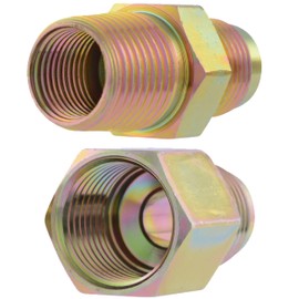 Eastman 1/2 Inch OD Flare with 1/2 Inch MIP and 1/2 Inch FIP Gas Fitting Adapter for Natural Gas and Liquid Propane, Zinc Plated Steel, 65726B