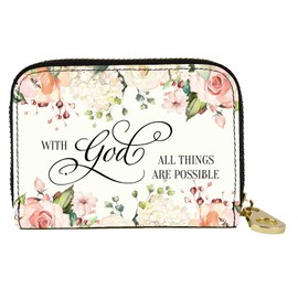 Monarque RFID Secure Armored Zipper Wallet (With God, All Things Are Possible)