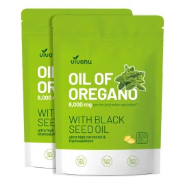 Aceite De Orégano 6000mg 300 Cápsulas X2