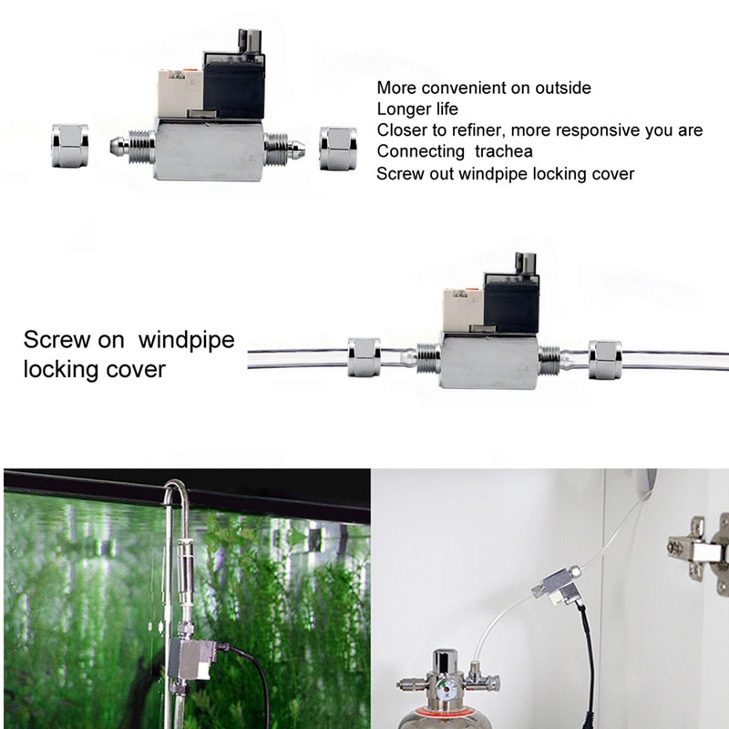 Mini External CO2 Solenoid Valve Low Temperature Fish Tank Accessory
