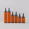 3Pcs 50ml/1.7oz Empty Matte Brown Plastic Lotion Airless Pump Bottles