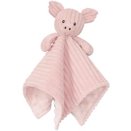 BEILIMU Baby Security Blanket, Soft Pig Lovey Blanket, Baby Snuggle Toy Newborn Stuffed Animals Shower Gifts for Boys and Girls, Pink 15 Inch
