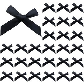 30 Pcs Black Hair Bows for Women, Mini Bowknot Ribbon Barrettes Hair Clips, Cute Bows for Girls Hair Accessories (Black)