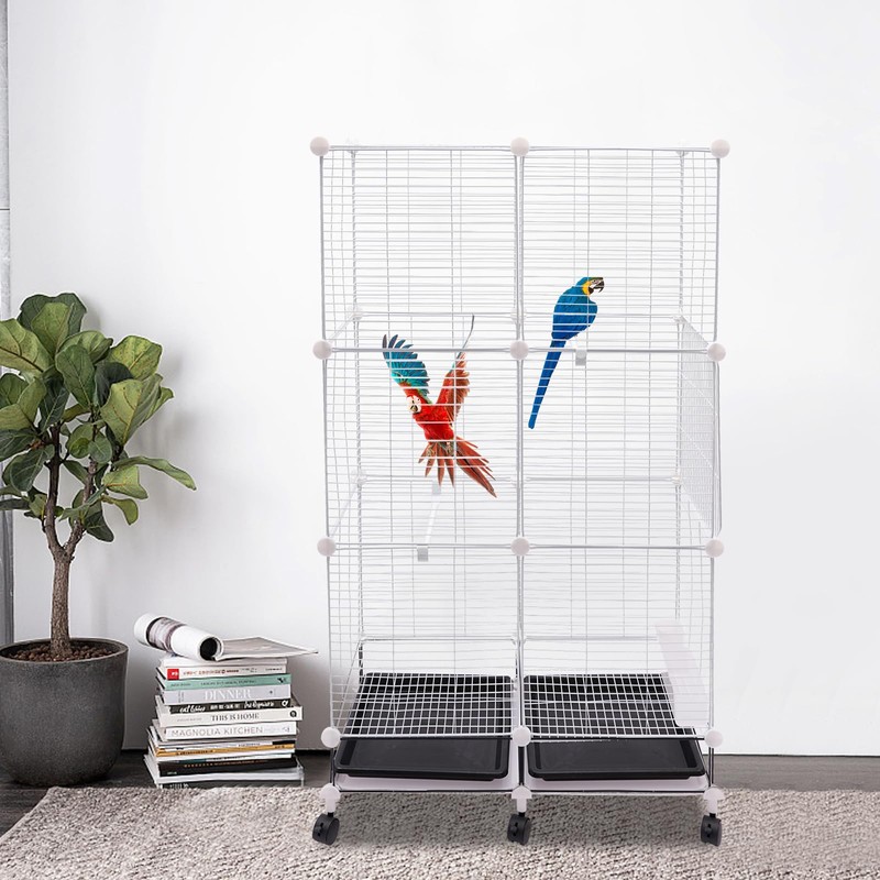 Giciashop 49-Inch Wrought Iron Bird Cage, 3 Tier Large Bird
