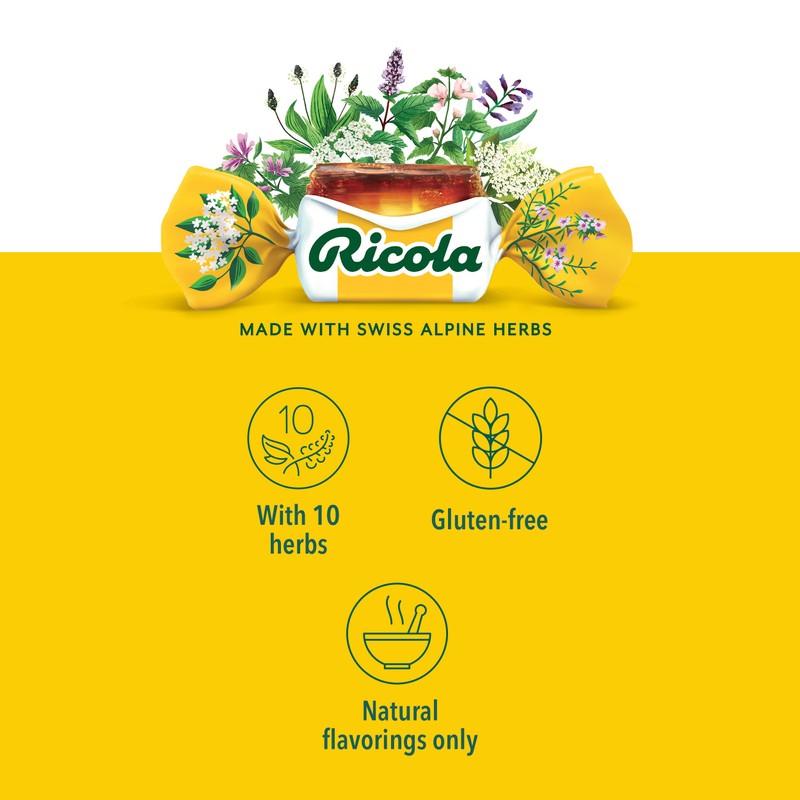 Ricola Berry Medley Cough Suppressant Throat Drops, 45 Count Bag