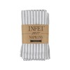 INFEI Plain Striped Cotton Linen Blended Dinner Cloth Napkins -