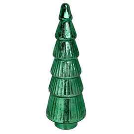 IHI EST. 1986 Decorative Holiday Figurine, Extra Large Christmas Tree, 6 x 18.5 Inch Mercury Glass, Green
