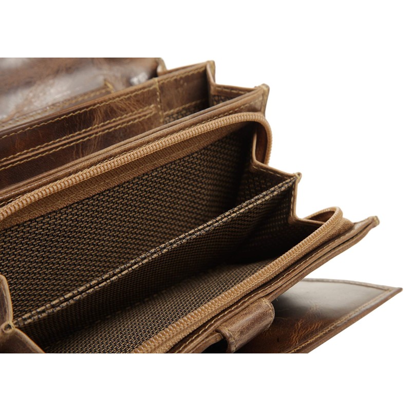 BAGAN 020796 Women's Genuine Leather Wallet Brown, brown, Classic