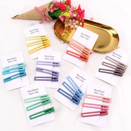 24 Pcs No Bend Hair Clips Duckbill Hair Clips Square Hair Clips Metal Matte No Crease Hair Barrette for Makeup Hairstyle Accessories for Women Girls Cute Hair Barrettes (Rainbow Color)