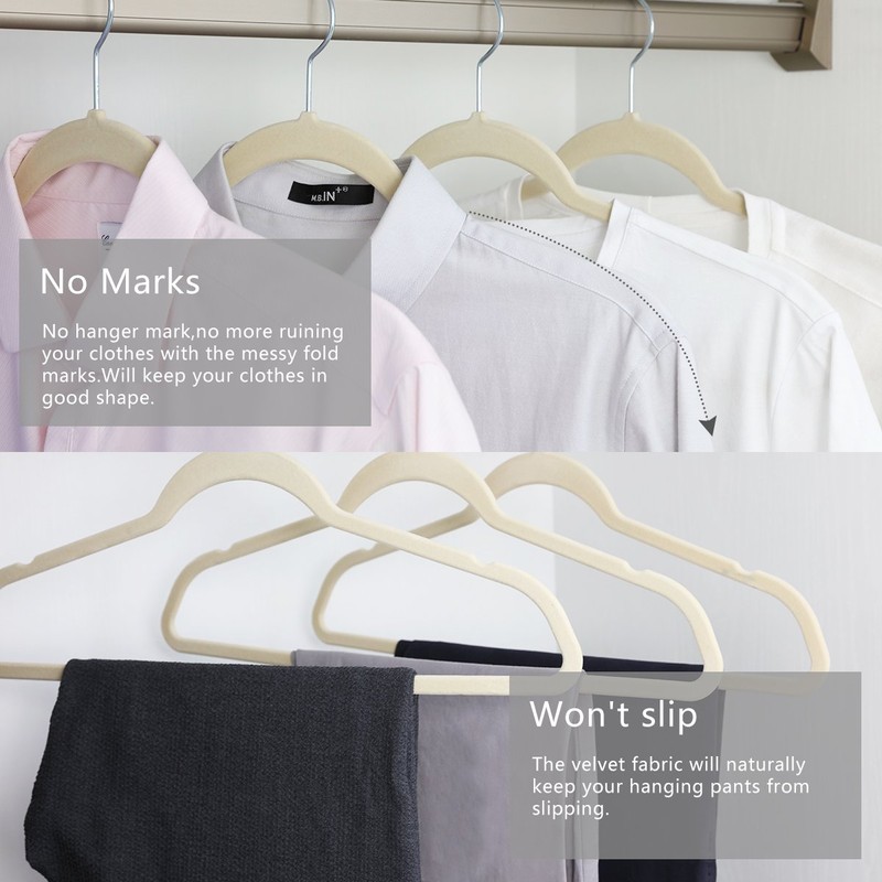 MIZGI Premium Velvet Hangers (Pack of 50) Heavyduty - Non