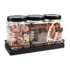 Geyecete 3 Pack Clear Plastic Jars with Lids Pet Snack