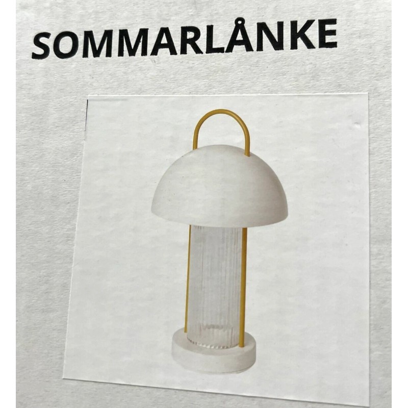 IKEA New IKEA Sommarlanke LED Decorative Table Lamp, Yellow/ Glass,