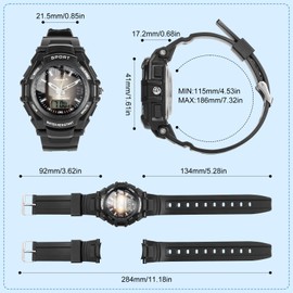 Awaiymi Talking Watches for The Blind with Analog & Digital Display, Sport Talking Watch with Voice Time Announcement and Snooze Alarm for Visually Impaired and Seniors