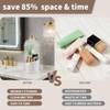Rotating Toothbrush Holder with Sliding Dustproof Cover, 3-Slot Countertop Bathroom