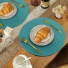 Lake Blue Round Placemats Set of 4 Braided Placemats Plastic