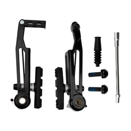 MiOYOOW Bike Brake Set, V Type Long Arm Brake Pad with Screw & Brake Wire Guide 45mm Adjustable for BMX Folding Bikes 14/16/18/20/406/451