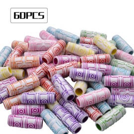 60 piezas de perlas de pelo multicolor para decoración del cabello DIY