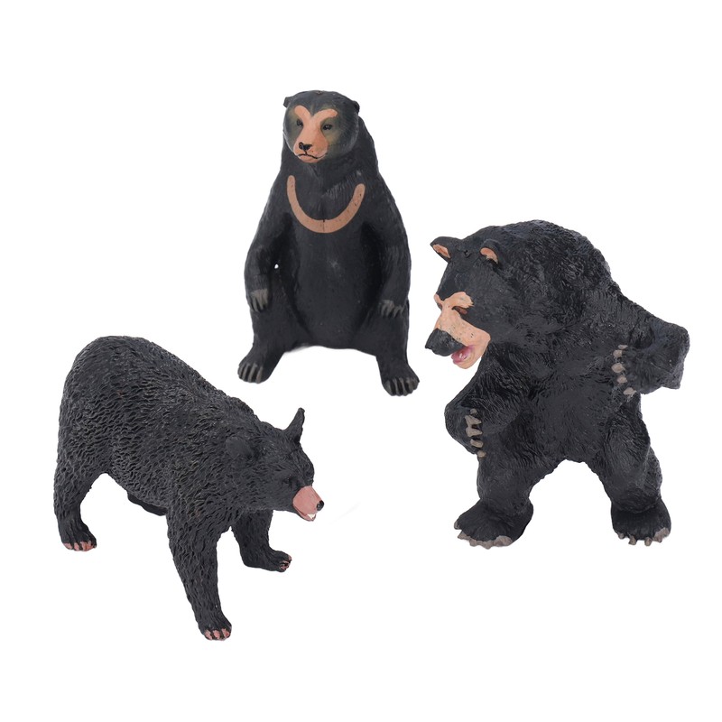 5pcs Black Bear Figure Toys Realistic Wild Animals Bear Action