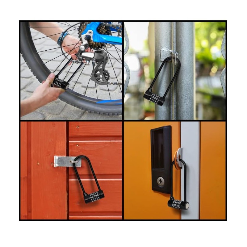 Long Shackle 5 Digit Combination Padlock - 15.5cm/6.1 Inches -