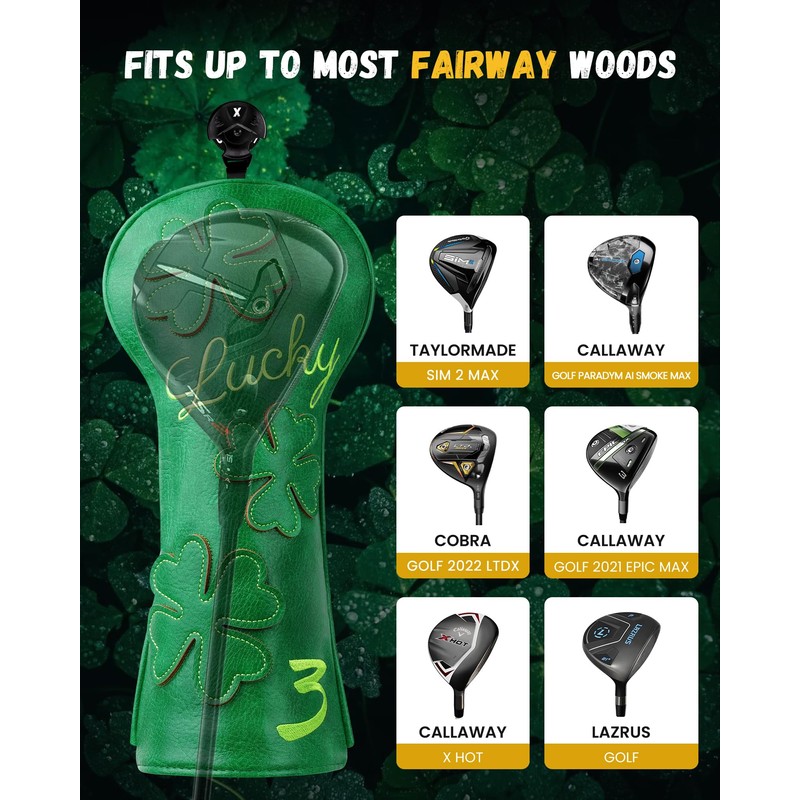Golf Club Head covers Fairway Wood FW3 with Interchangeable Number