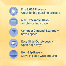 Ravensburger Puzzle Sort & Go Ultimate 12001676-6 Stackable Puzzle Sorting Trays for Easy Sorting and Storing of Puzzle Pieces, Ideal Accessory for Puzzlers