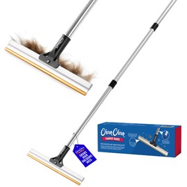 ChomChom Carpet Rake – Adjustable Pet Hair Remover Tool Up to 64 in Long – Deep Clean Embedded Pet Hair with Teeth Technology – Reusable, Quiet – for Carpets, Stairs, Rugs, Pet Beds, Cars & More