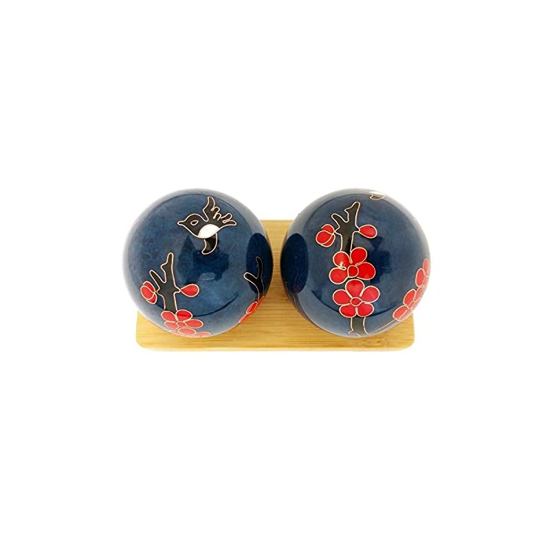 Top Chi Hummingbird Baoding Balls with Bamboo Stand (Large 2