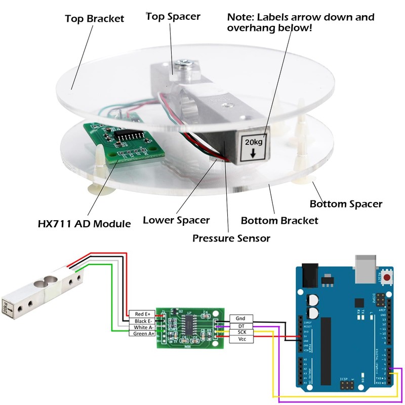 Geekstory 20kg Digital Load Cell Weight Sensor HX711 AD Converter