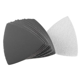 sourcing map Triangular Sandpaper Hook and Loop Triangle Sanding Pad Fit 3-1/2" Oscillating Multi-Tool Silicon Carbide for Wet/Dry Use 1000 Grit 30pcs