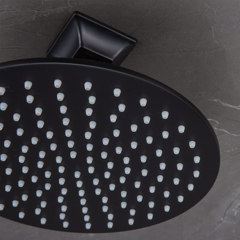 SEABEFORE 4" Ceiling Mounted shower arm Matte Black shower head