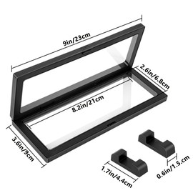 HAOBIN Floating Frame Display Holder Coin Display Box Floating Frame Display Frame Coin Stand Presentation Stand with Base for Display Ring Pendant Bracelet Jewellery (2) Pack of 2