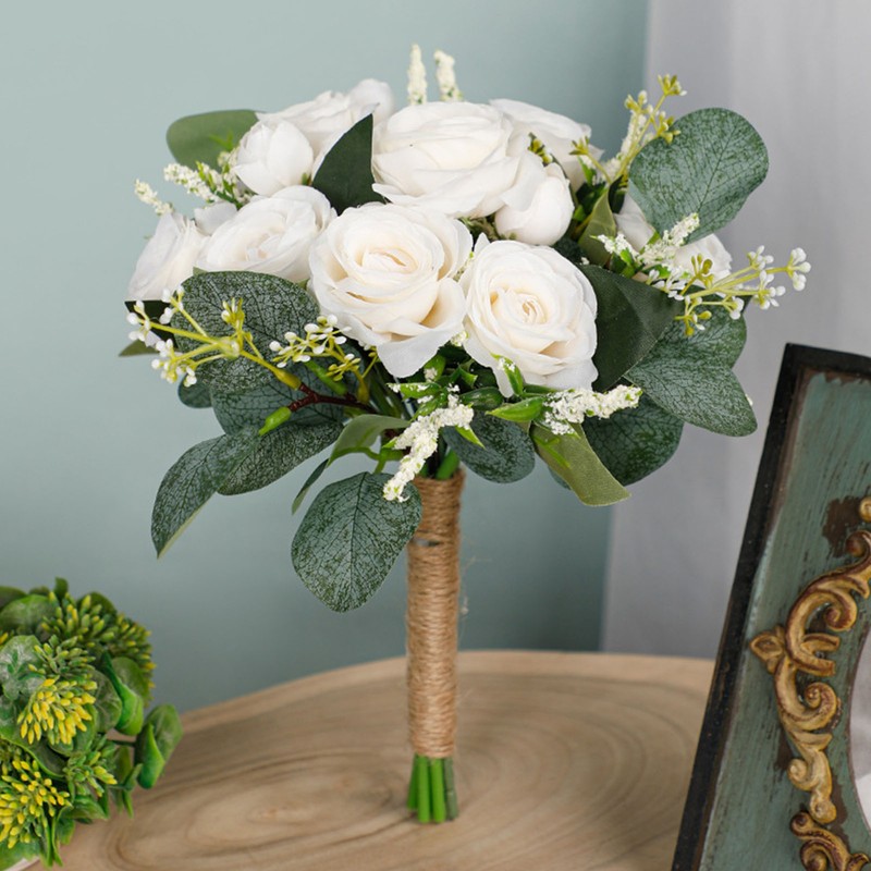 Wedding Bouquet Artificial Fake Flower Bouquet Romantic Bridal Hand Bouquet