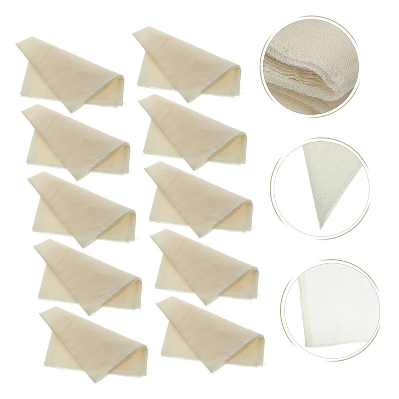 Gatuida 10pcs Reusable Unbleached Cotton Fabric Strainer Fine Cheesecloth for