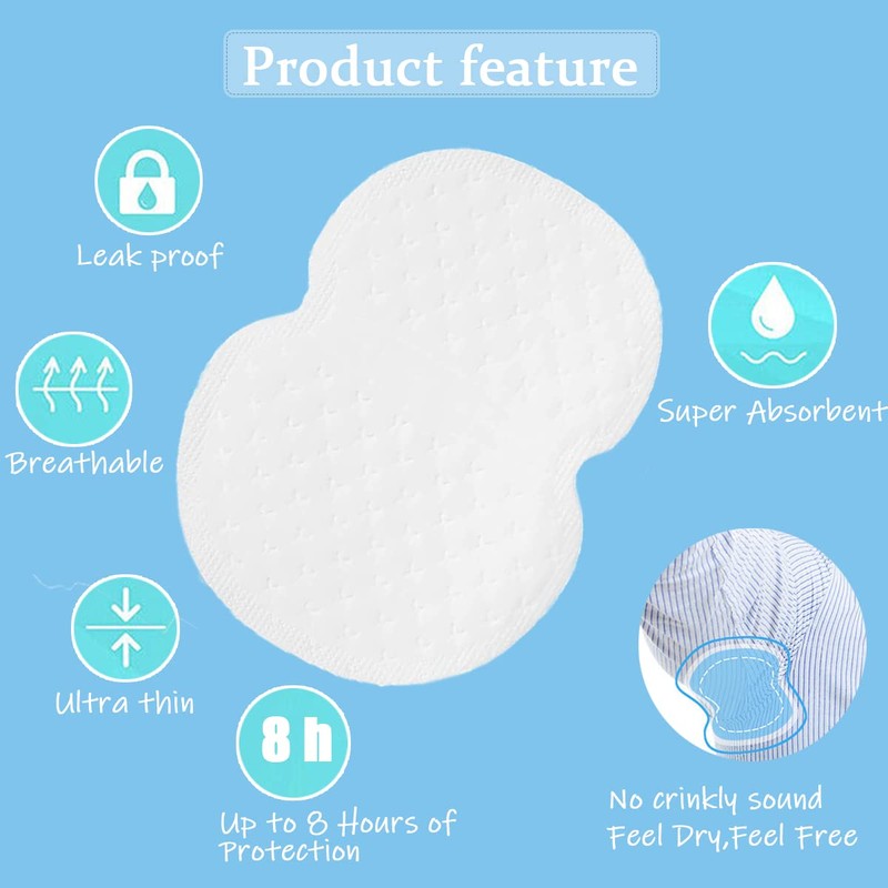 Armpit Sweat Pads, Non Visible Disposable Underarm Sweat Pads For