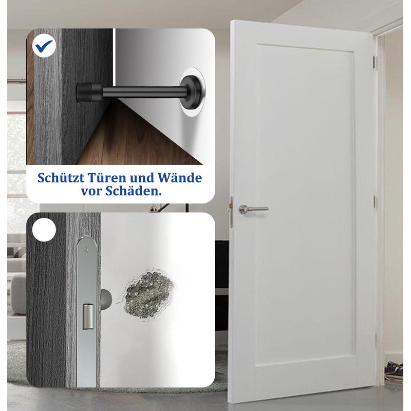 Misuyue Stainless Steel Wall Door Stop, 9.5 cm, Heavy Duty