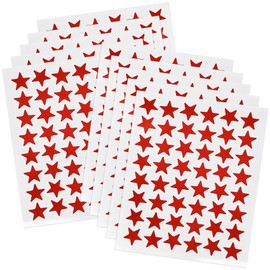 0.6" Red Star Stickers - 960 Pcs, 20 Sheets - Reward Stickers for Children, Ideal for Reward Charts and More (Red)