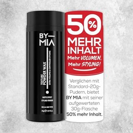 BY MIA Polvo Para Dar Volumen Al Cabello, 1.06 Oz (1.5 Veces Ms Grande)  Aspecto Mate Natural  Cera En Polvo Para Dar Textura Al Cabello              