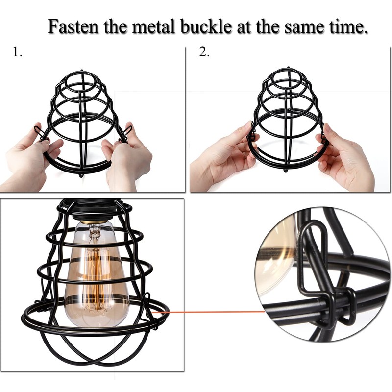 Industrial Light Bulb Cage 4 Pack, DIY Vintage Style Light