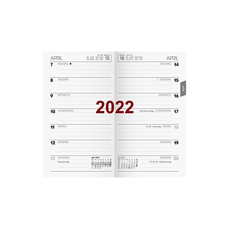 BRUNNEN 1075800002 Pocket Calendar Replacement Calendar Model 758, 1 Page